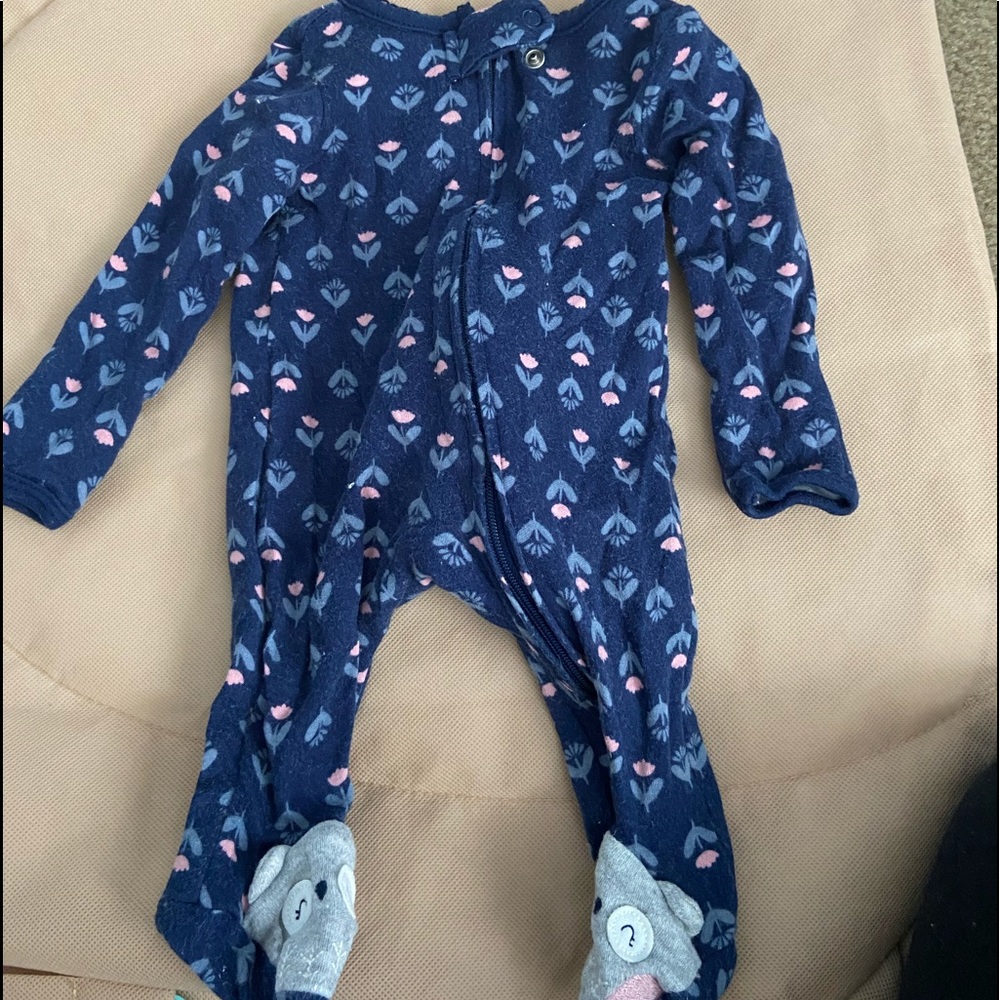 blue floral print pjs